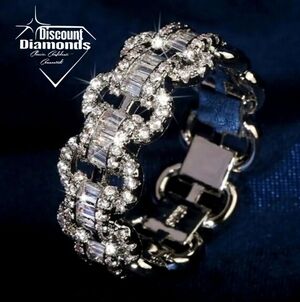 Clear White Diamond Cocktail Ring on 925 Sterling Silver